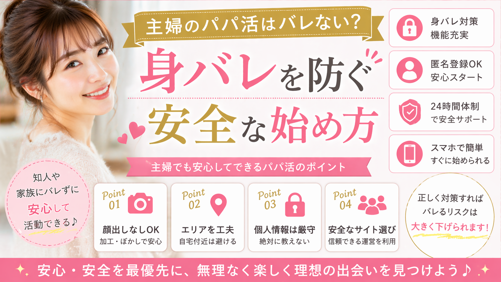 主婦のパパ活はバレない？身バレを防ぐ安全な始め方